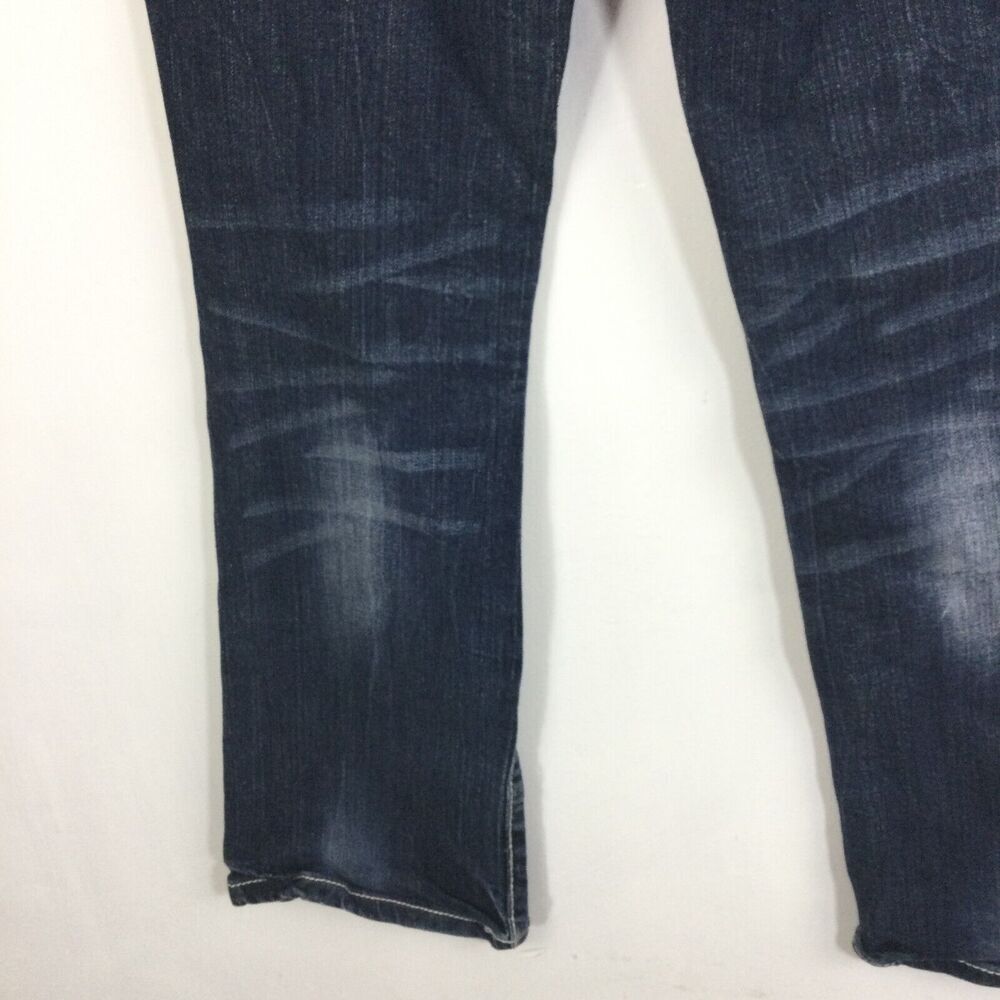 Wrangler Premium Patch Bootcut Mid Rise Western Dark Wash Denim Jeans Blue - Picture 8 of 15